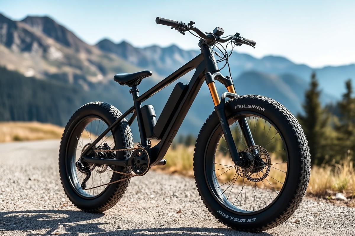 Električni fatbike sa širokim gumama na makadamskom putu